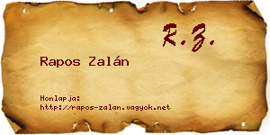 Rapos Zalán névjegykártya